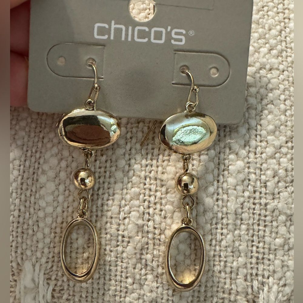 0235-Chico's Gold‎ Dangle Earrings